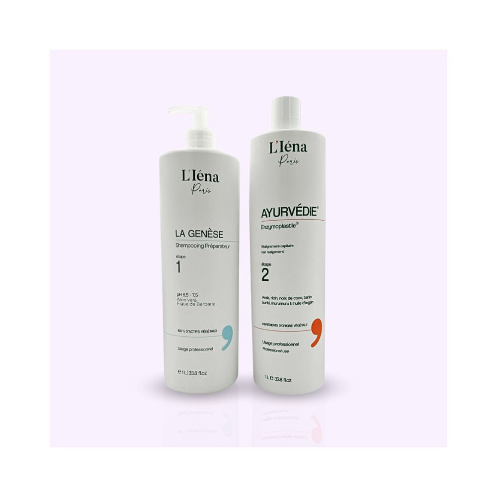 L'Iéna Paris | La genèse x Ayurvédie Enzymoplastie® | Kit Lissage Indien - 2x1L