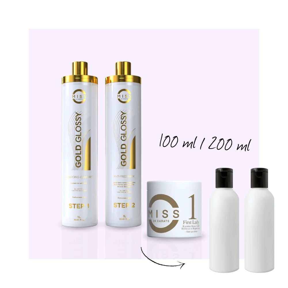 MINI KIT : Miss 24 Carats | Gold Glossy x First Lady | Lissage au Tanin & Botox