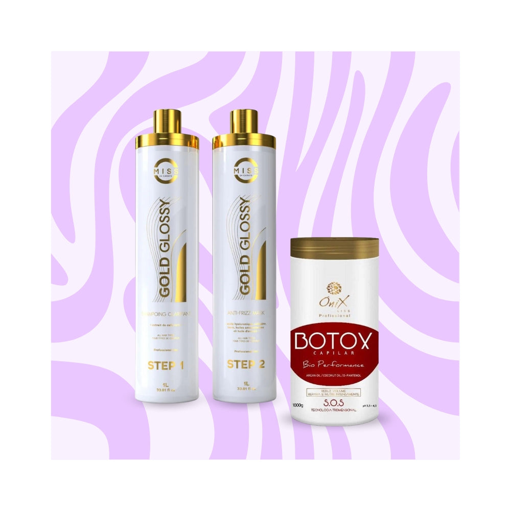 Mix & Liss | Miss 24 Carats Glossy Gold & Ônix Liss Bio Performance | Lissage au Tanin + Botox
