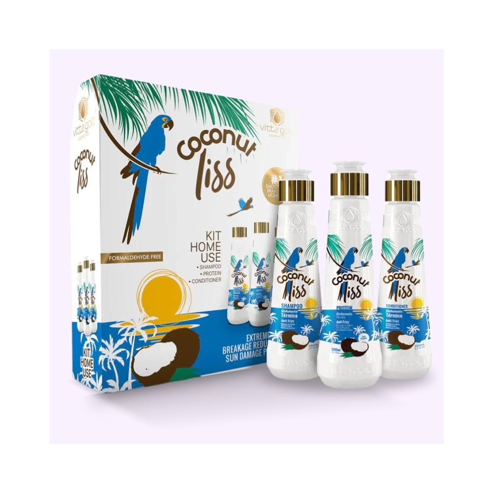 Vitta Gold | Coconut Liss™ | Kit maison Lissage Protéine - 3x200ml