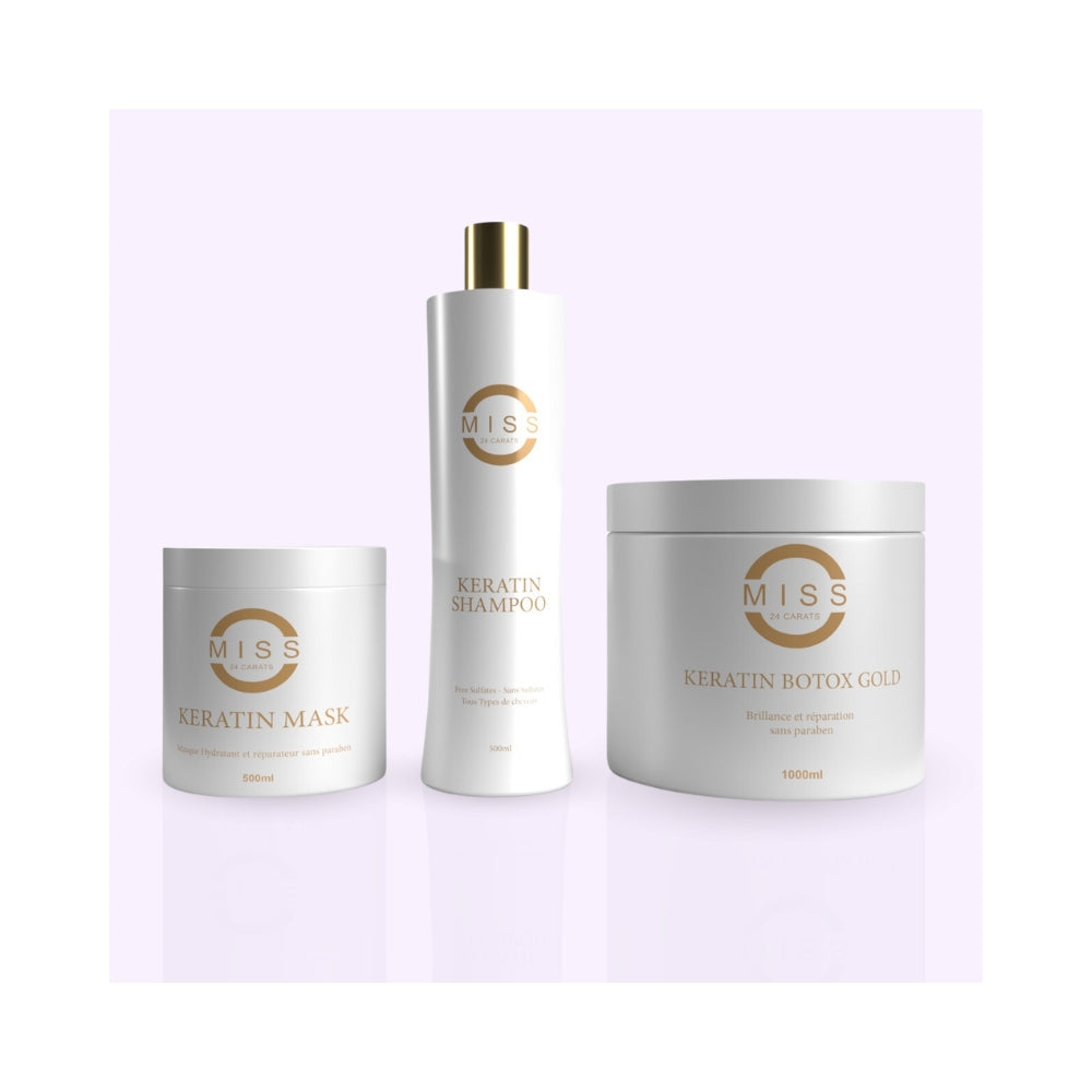 Miss 24 Carats | Keratin | Kit shampoing, Masque & Botox