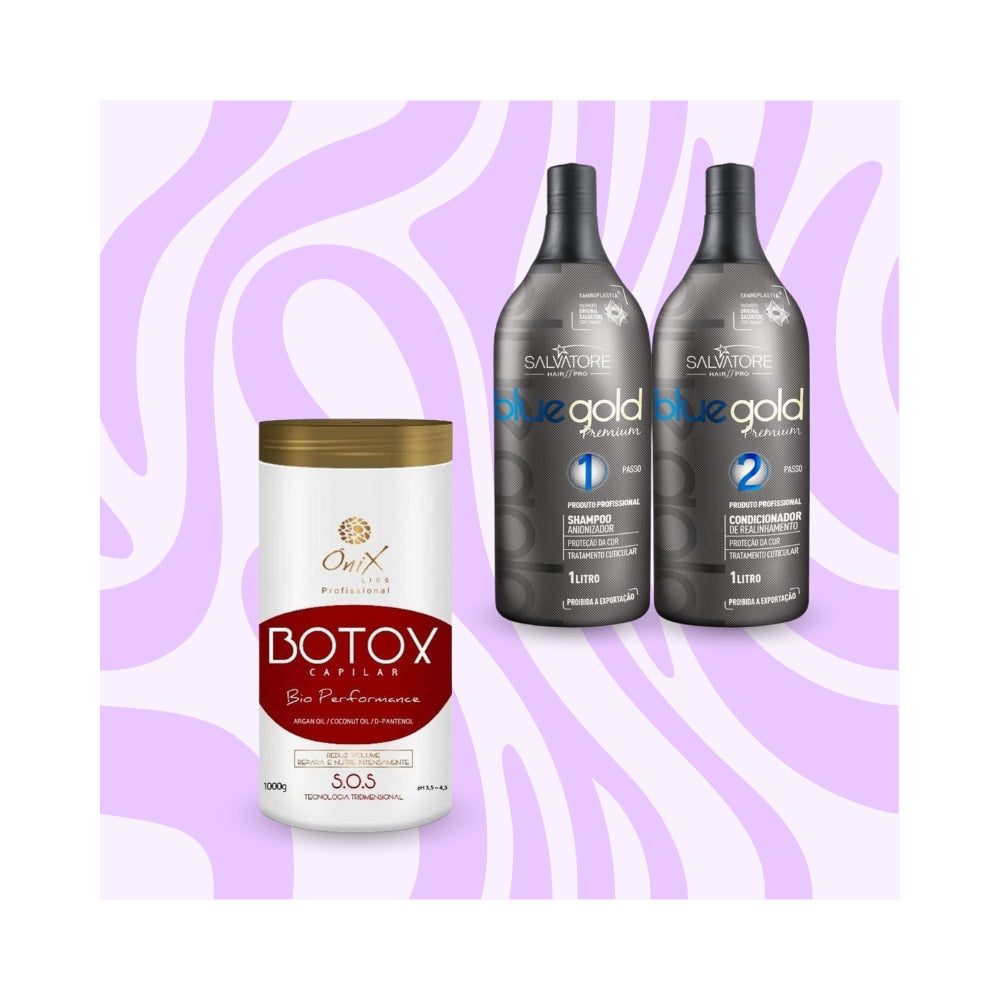 Mix&Liss | Salvatore Blue Gold & Ônix Liss Bio Performance | Lissage au tanin + botox