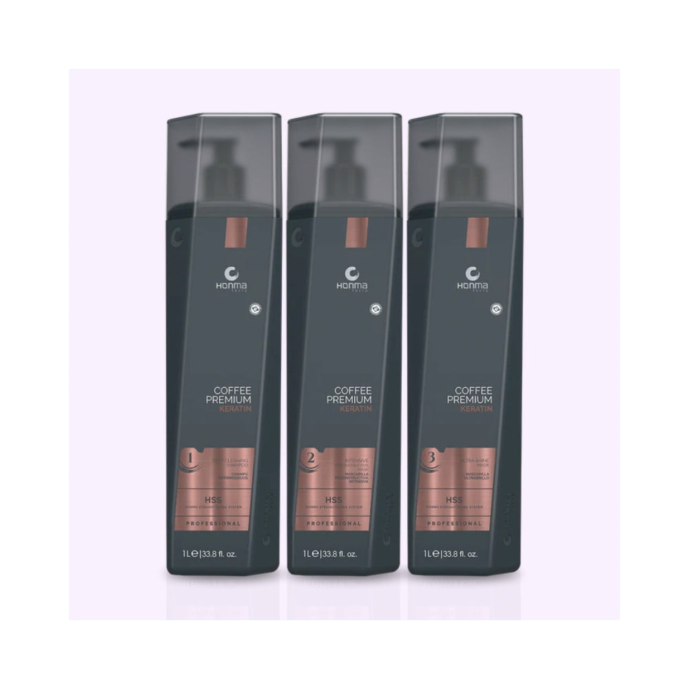 HONMA TOKYO | Coffee Premium Keratin | Kit lissage brésilien - 3x1L