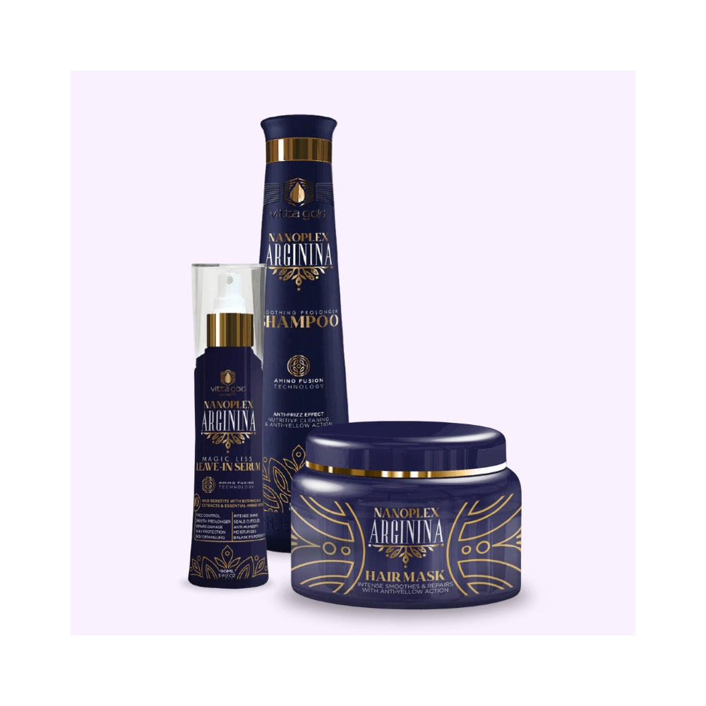 Vitta Gold | Nanoplex Arginina™ | Kit Shampoing, Masque & Sérum