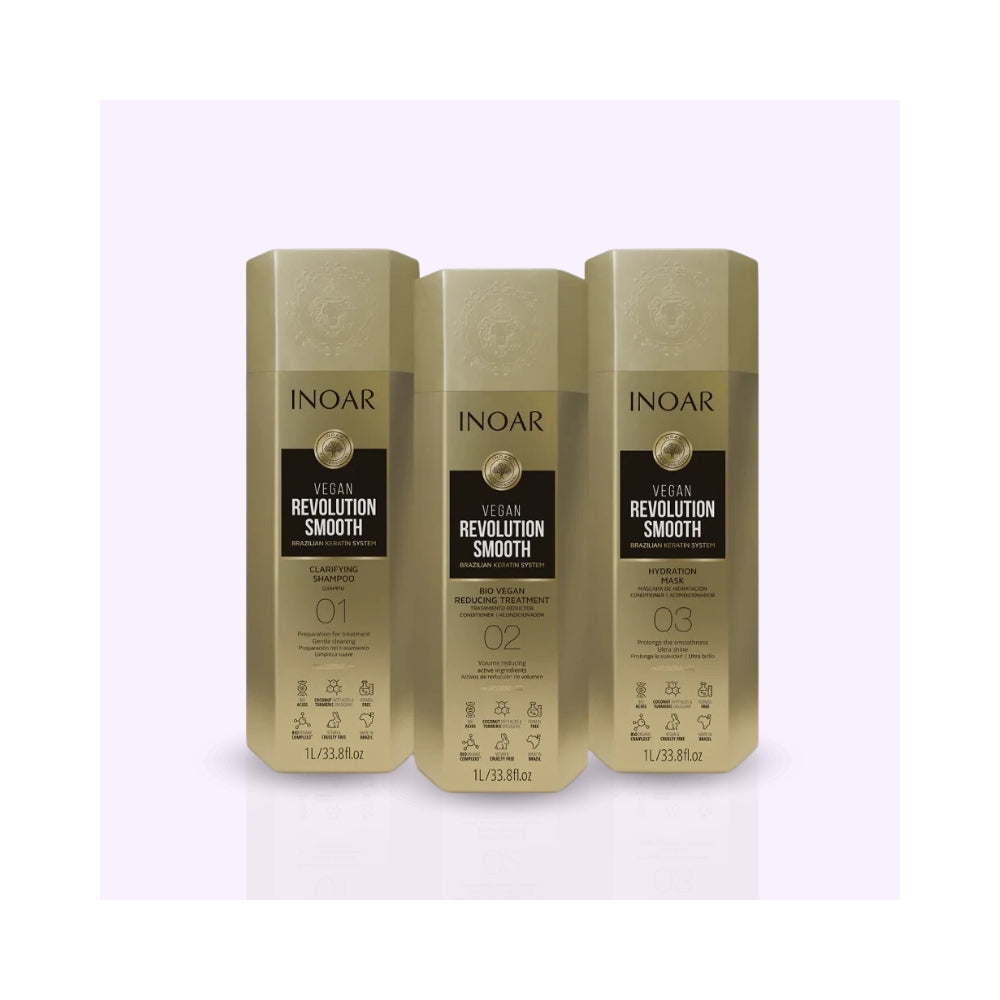 Inoar | Vegan Revolution Smooth | Kit lissage Brésilien - 3x1L